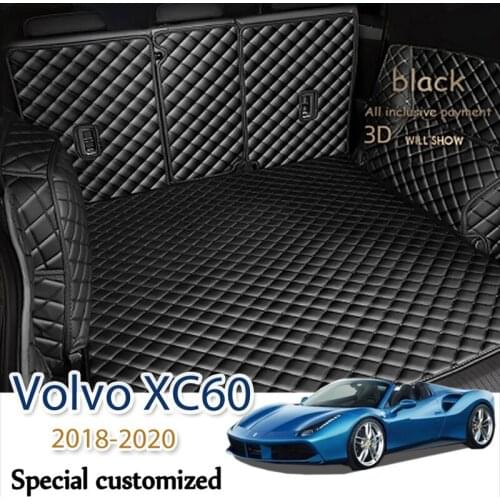 Leather Car Trunk Mat For Volvo XC60 2018-2020 Cargo Liner Accessories Interior Boot