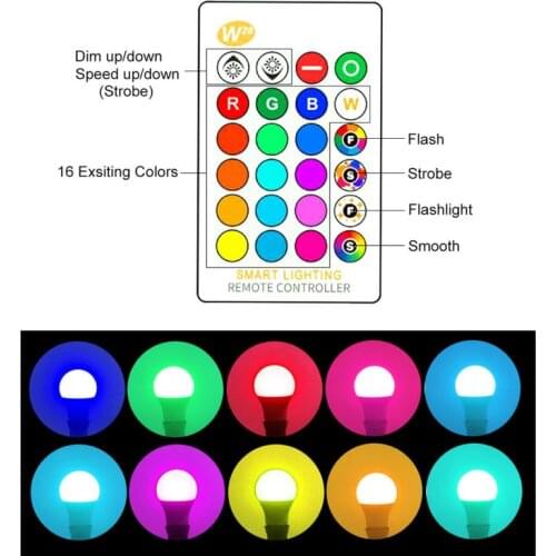 Hot Sales Remote Control E27 Led Bulbs RGB Led Lamp For Home Led Light Bulb 24 Keys IR Remote Control 3W 5W 10W 15W Dropshipping