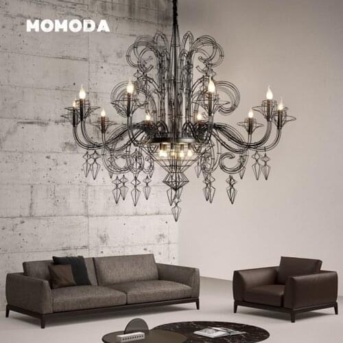 Retro Rococo Chandeliers Modern Iron Gold Black White Silver LED Lights Fixture Bedroom Living Room Indoor Lighting Lustre