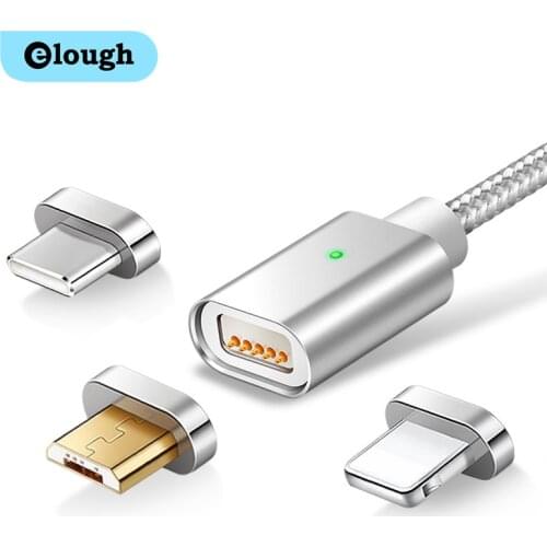 Elough Magnetic Cable Magnet Micro USB Type C Cable For iPhone Xiaomi Huawei 2.4A Charger Fast Charging Data Cable USB Cord Wire