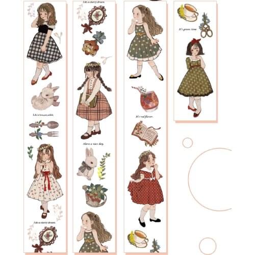 Little Flower Dress Washi Tapes Bullet Journal Masking Tape Adhesive Tape DIY Scrapbooking Washi Stickers