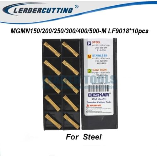 MGMN150 MGMN200 MGMN250 MGMN300/400 MGMN500-M LF9018*10pcs DESKAR Grooving carbide inserts for MGEHR/MGIVR,MGMN blades for Steel