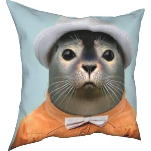 Lovely little seal soft flannel sofa decoration and household cotton pillow cover sofa seat decoration car pillow cover