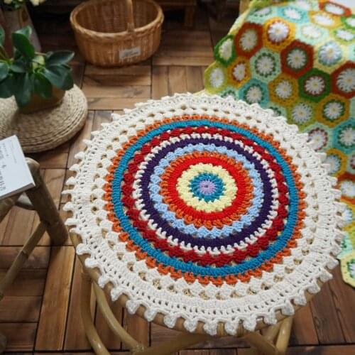 Miniature Pallet Crochet Beverage Coasters Drink Wine Glasses Beer Bottle Whiskey Glass Cup Mat Hot DrinksTable Mat 50x50cm