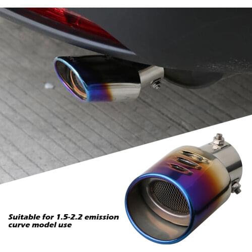 Stainless Steel Car Bent Exhaust Muffler Tip Rolled Edge Slant Cut 63mm Inlet for Automobile Exhaust Tail Pipe