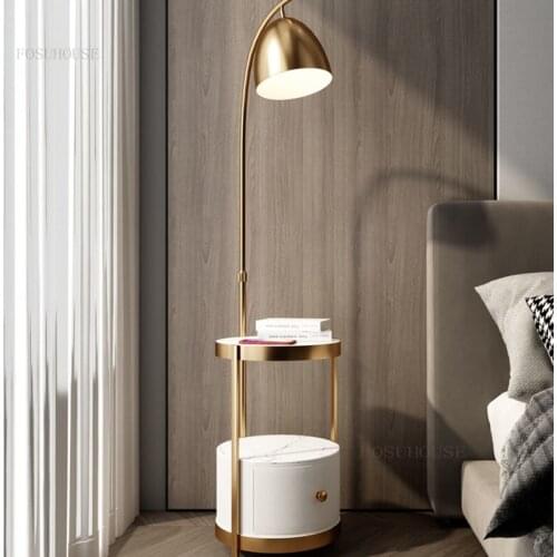 Nordic Wireless Charging Nightstand Minimalist Modern Multifunctional Nightstand Home Furniture Round Nightstands with Light