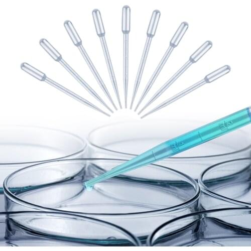 100Pcs 3ML Pipettes Plastic Safe Disposable Graduated Pasteur Pipette Dropper Polyethylene Laboratory Tools