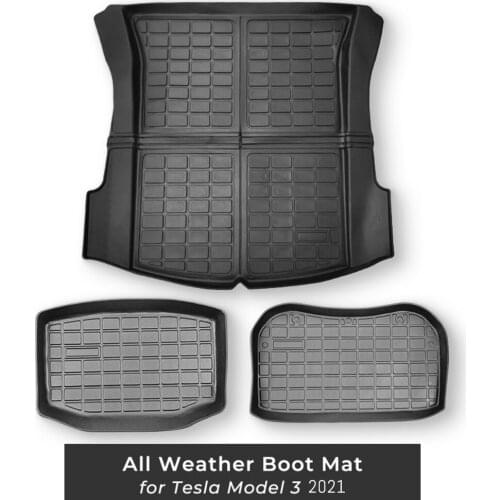 Full Sets Cargo Liners All-Weather Trunk Mat for Tesla Model 3 2021 Accessories Rear /Front /Sub Car Boot Mat