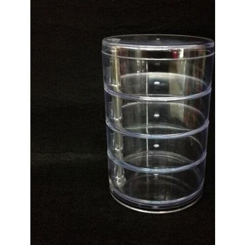 Jewelry Storage Box 4-Layer Acrylic Rotating Jewelry Stand with Lid Earrings Ring Cosmetics Container Clear Organizer JW