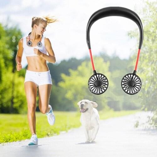 Sports Hanging Neck Fan USB Portable Fan Hands-free Outdoor Mini Portable Sports Fan 3 Gears Usb Air Conditioner