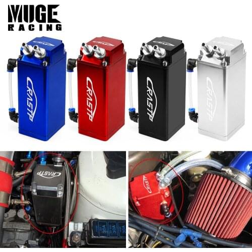 Universal Aluminum 10mm Engine Square Shape Oil Can Tank Reservoir 500ml Engine Fuel Black Red Blue Silver OCC018