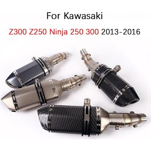 Slip-on Exhausts for Kawasaki Z250 Z300 Ninja 250 300 2013-2016 Motorcycle Exhaust Pipe Mid Link Tube 51mm Mufflers DB Killer