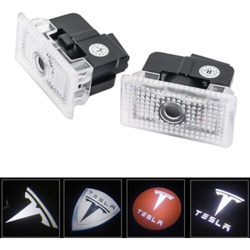 High Quality Led Car Door Welcome Light For Model 3 Model S Model Y Model X HD Laser Tesla LOGO Projection Lamp 2Pcs 4Pcs