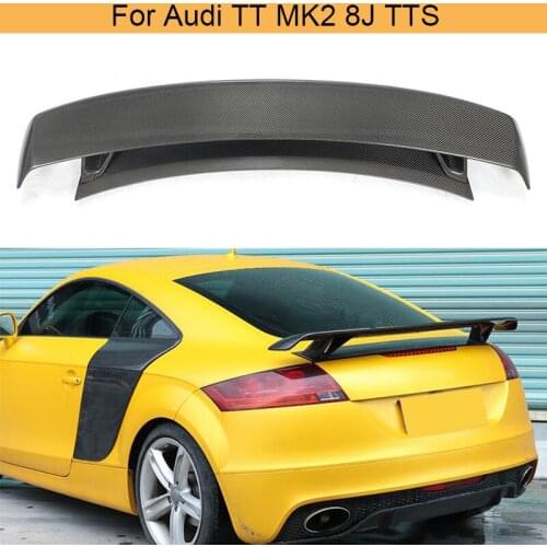 Carbon Fibre Car Rear Trunk Spoiler Lip Wing for Audi TT MK2 8J TTS Coupe 2 Door Only 08-14 Quattro Convertible Black FRP
