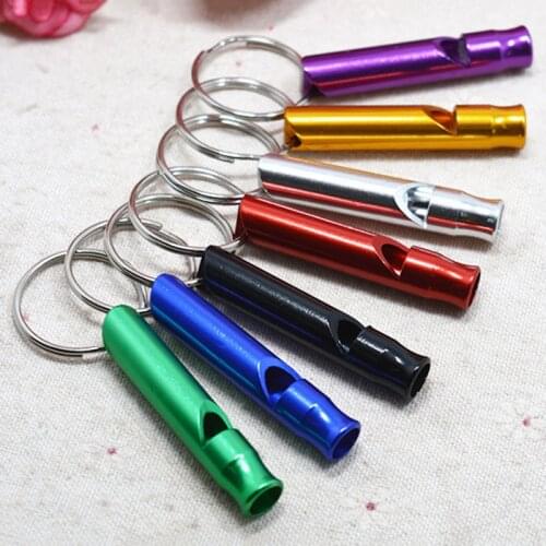 1pcs Aluminum Alloy Whistle For Bird Pigeon Parrot Dogs Cat Pet Training Feeding Helper Pet Supplies Random Color 45x8mm