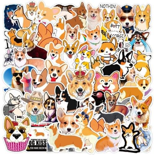 100 pcs Cute Corgi Waterproof PVC Journal Decorative Stationery Craft Stickers Scrapbooking DIY Car motorcycle