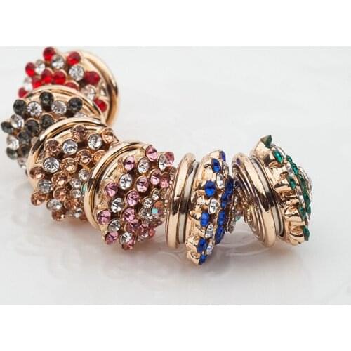 12pcs/lot wholesale fashion headwear scarf magnet brooch Crystal Colorful Metal Diamond hijab clips