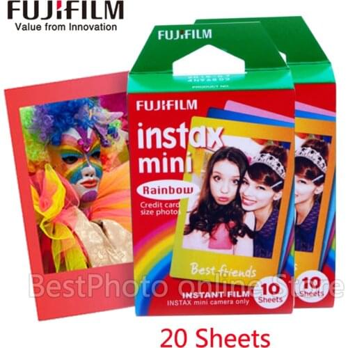 20 Sheets Fujifilm Fuji Instax Mini 9 Film Rainbow Instant camera For mini 8 7s 7 50s 50i 9 25 dw Share SP-1 Camera Photo Paper