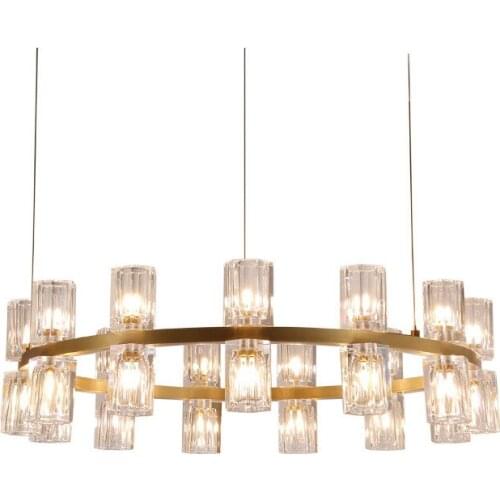 24 30 Head Modern Crystal Chandeliers LED Lamp Gold Metal Suspension Light Home Lighting For Living Room Bedroom Lights PA0082