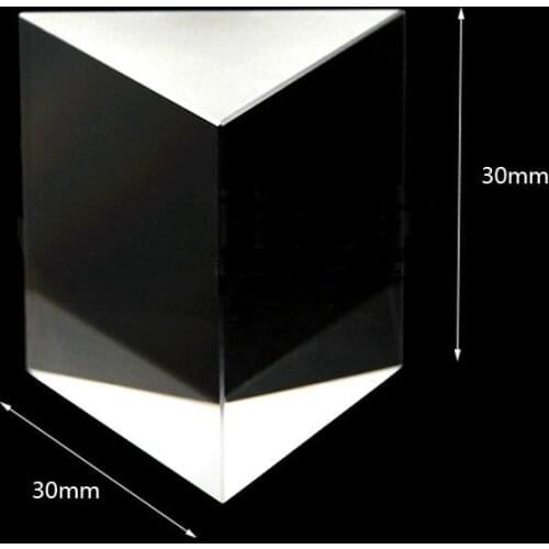 30x30x30mm Optical Glass Prisms Equilateral Triangle Right Angle K9 Prisms Lens Medicine