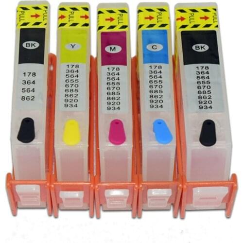 5Color Refill Ink Cartridge For HP564 for HP B8550 C5380 C6375 C6380 D5460 C309a C309g C310a C410a