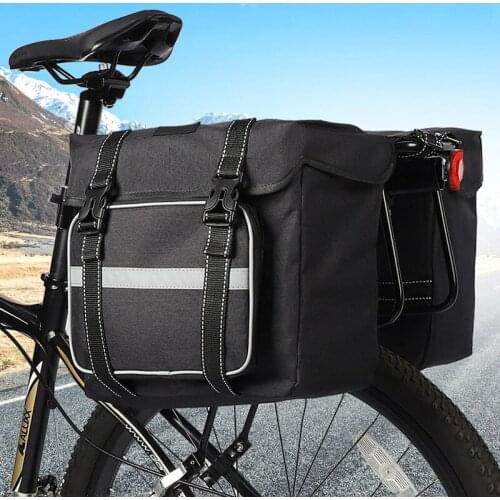 Mountain Road Bicycle Bike Trunk Bag Reflective Strip Cycling Rear Rack Tail Seat Pannier Luggage Carrier With Rain Cover XA235D