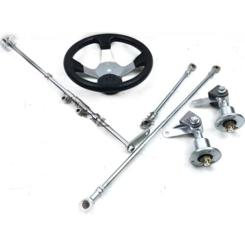 168CC GO KART KARTING UTV BUGGY 5CM Flange ATV Front Steering Gear Rack Universal Joint Tie Rods With Steering Wheel