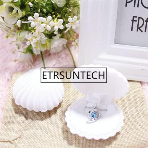 120pcs Velvet Wedding Engagement Jewelry Box Shell Shape Earrings Necklace Jewelry Cases Display Gift Box Holder