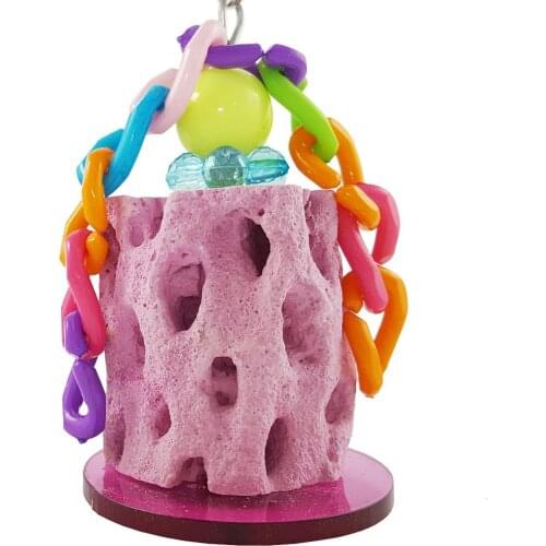 Calcium Teeth Grinding Chew Toy Cage Platform Perch for Parrot Hamster Gerbil