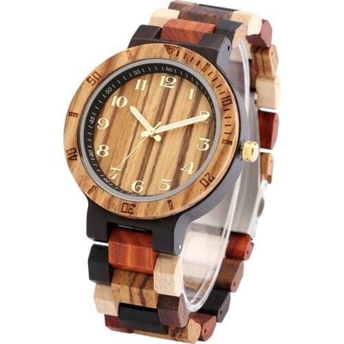 Wood Watch Men Women Quartz Gold Arabic Numbers Luminous Timepiece Colorful Wooden Band Wristwatches Logo Customize Dropshipping