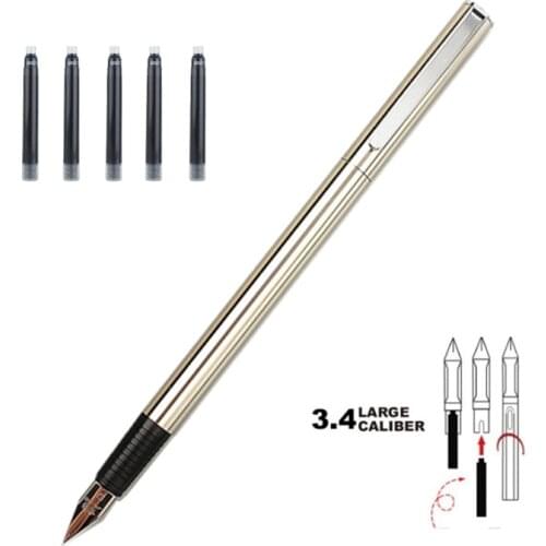JINHAO Fountain Pen Ink Steel Financial Tip 0.38mm Extremely Fine Calligraphy Pen Nib Stainless Student Writing Tools Office