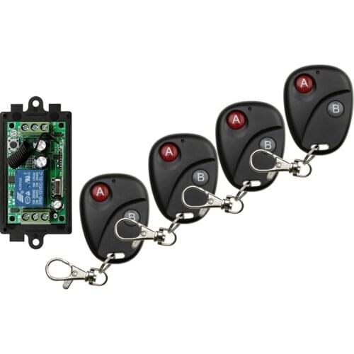 DC 9V 12V 24V 1 CH 1CH RF Wireless Remote Control Switch System Transmitter with Two-button Receiver Garage Doors /window /lamp