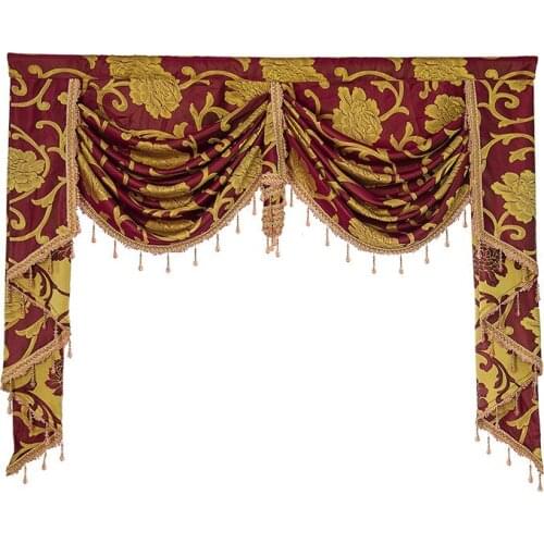 European High-precision Jacquard Curtains Valance High-end for Marriage Room Bedroom Living Room Bay Window Hanging Cloth Custom