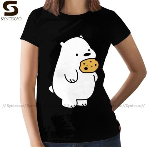 Polar Bear T-Shirt Ice Bear Cookies T Shirt Oversize Cotton Women tshirt Funny Short Sleeve Ladies Tee Shirt