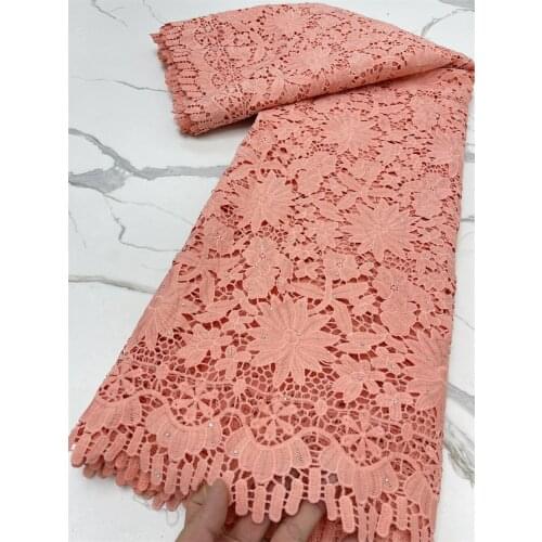 Latest 2021 High Quality African Lace Fabric Embroidery Swiss French Milk Silk Wedding Party Dress Guipure Sequins 5yards 4189B