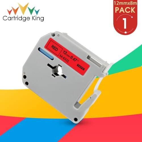 M-K431 MK431 for Brother Label Tape 12mm Black on Red Compatible Brother PTouch M Tape Label Maker PT-90 PT80 PT70 PT65 MK-431