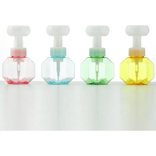 Flower Foam Bottle Refillable Hand Soap Dispenser Bathroom Kitchen Lotion Pump Mousse Blister Bottle 300ml