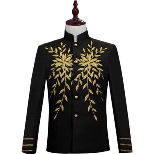 Embroidered blazer men suits designs stage costumes for singers jacket mens clothes dance star style dress masculino homme