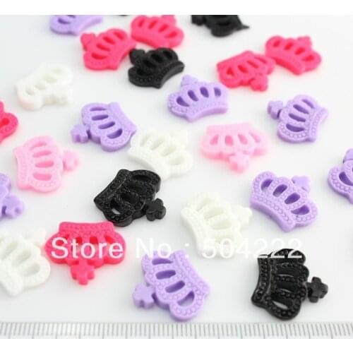 Set of 250pcs lovely Crown candy shiny color assorted resin Cabochon for Kawaii Decoden DIY Projects 22mm-SZ0395