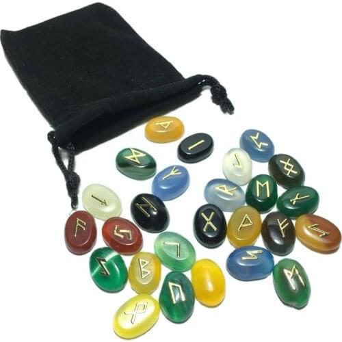 Natural Black Crystal Rune Agate Stone Irregular Divination Fortune-telling Healing Meditation Gift Collection