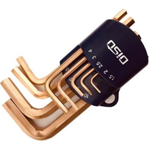 Non Sparking Anti Magnetic Beryllium Bronze Hex Key Wrench ,Allen Wrench spanner Set ,L shaped 1.5-10mm