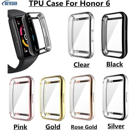 New Arrival Luxury Electroplate TPU Material Soft Silicone All-Inclusive Case Protective Cover Suitable For Huawei Honor Band 6