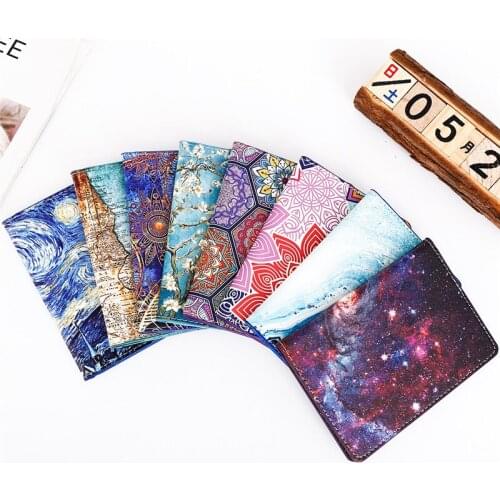 Starry Sky Passport Cover Fashion Women Men Pu Leather Travel Wallet Landscape Passport Holder High Quatity Case for Passports