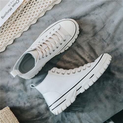 OLOMM high-top lace casual shoes female 2019 autumn new Korean version of the wild flat womens shoes LL-103