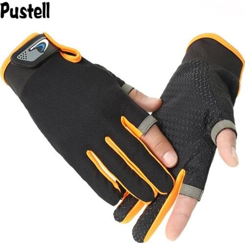 Summer Fishing Gloves for Men Mesh Breathable Thin Bicycle Gloves Anti Slip Half Finger Sports Cycling Gloves