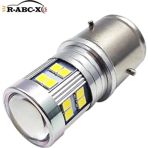 RUIANDSION 1 Pcs 24 2835SMD LED BA21D Motorcycle Fog Light Moped Head Light White 6000K DC6V DC8V-30V 12V 24V 720Lm