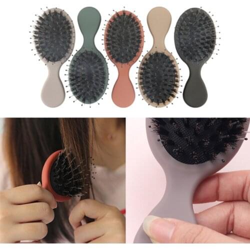 Bristle Hair Brush 5 Colors Anti-static Non-slip Handle Hair Comb Head Scalp Massager Cute Mini Sized Comb Hair Styling Tools