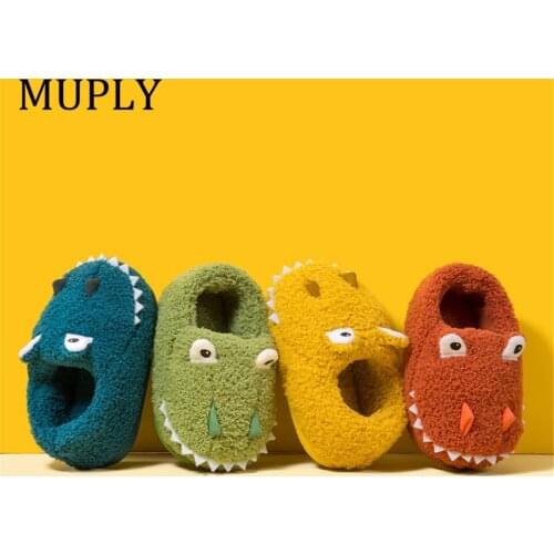 Winter Animal Slippers Kids Toddler Girl Flip Flop Baby Boys Fur Slides Cotton Indoor Shoes Warm Fluffy House Children Slipper