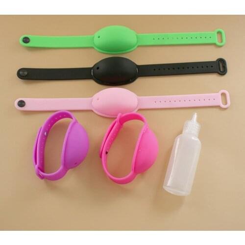 1pc Adult Kid Liquid Wristband Hand Pumps Disinfectant Sanitizer Dispenser Bracelet Wristband Hand Sanitizer Silicone Bottle