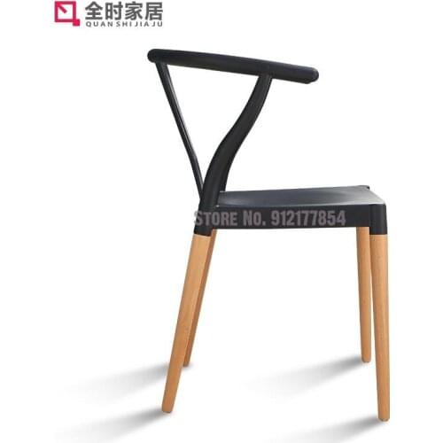 Modern Minimalist Y Chair Home Study Desk Chair Restaurant Horn Chair Solid Wood Dining Chair Leisure Backrest Negotiation Chair